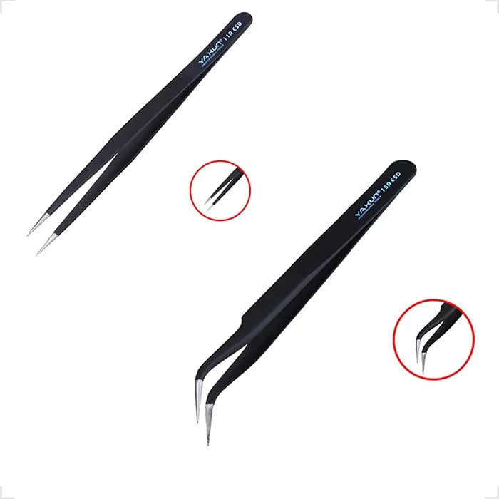 پنس سر صاف نوک تیز آنتی استاتیک یاکسون Yaxun 11A ESD — تصویر ۴