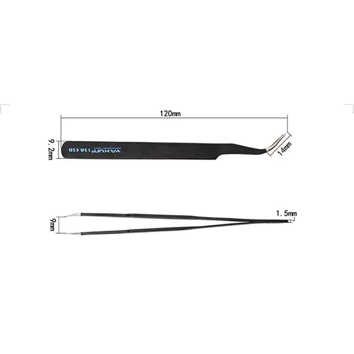 پنس سر کج نوک تیز آنتی استاتیک یاکسون Yaxun 15A ESD — تصویر ۵