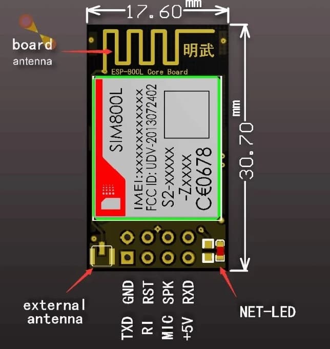 ماژول ESP-800L با هسته SIM800L و پین های منطبق بر ESP-01 — تصویر ۸
