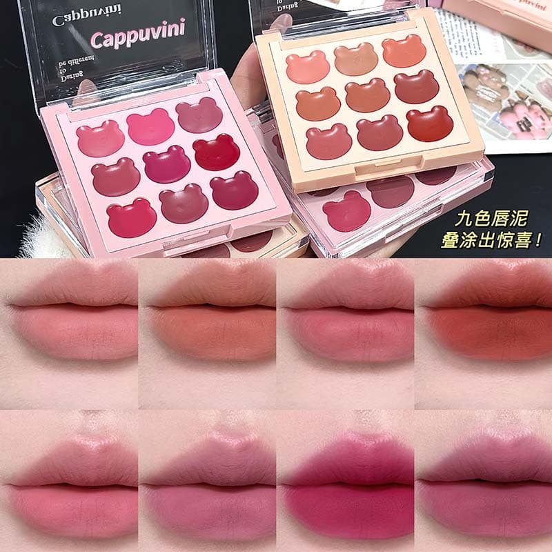 پالت رژلب مخملی خرسی cappuvini پلت رژ مات لب کره ای پینترستی — تصویر ۶