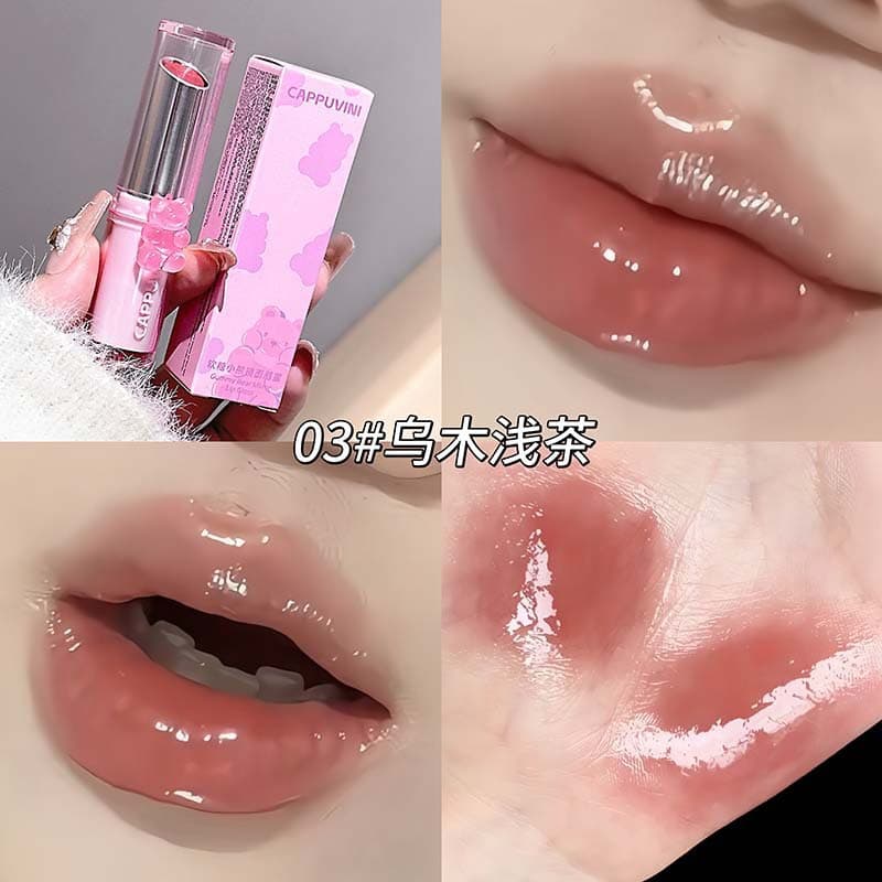 لیپ گلاس استیکی خیس cappuvini رژلب خیس خرسی کیوت کره ای — تصویر ۸