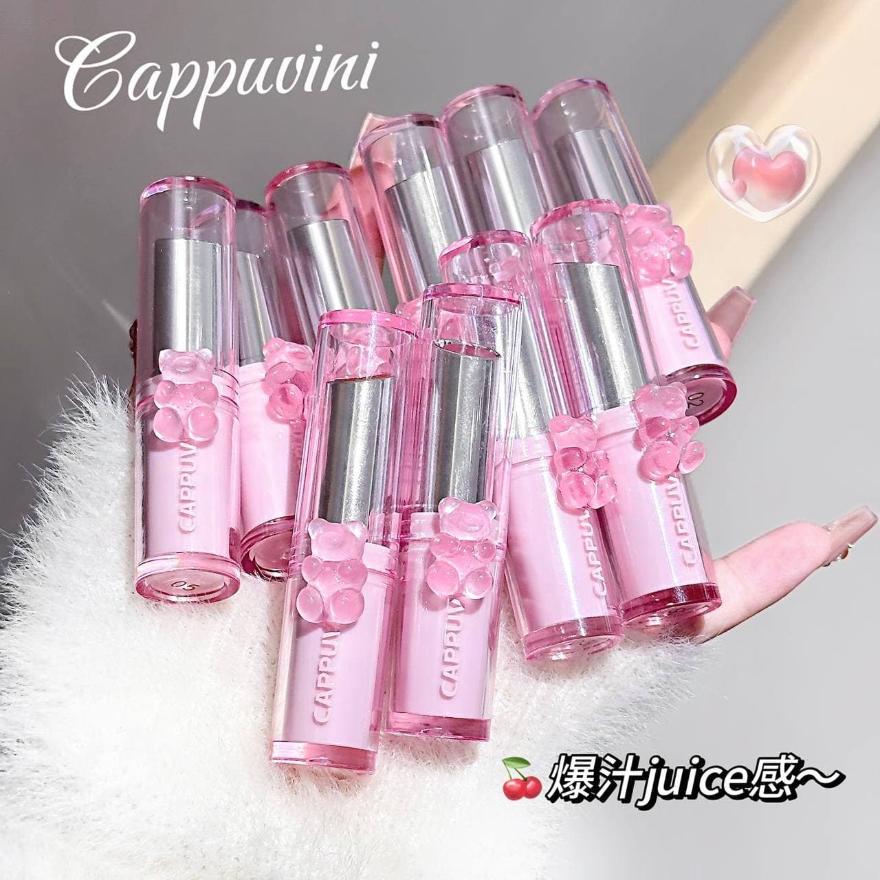 لیپ گلاس استیکی خیس cappuvini رژلب خیس خرسی کیوت کره ای — تصویر ۵