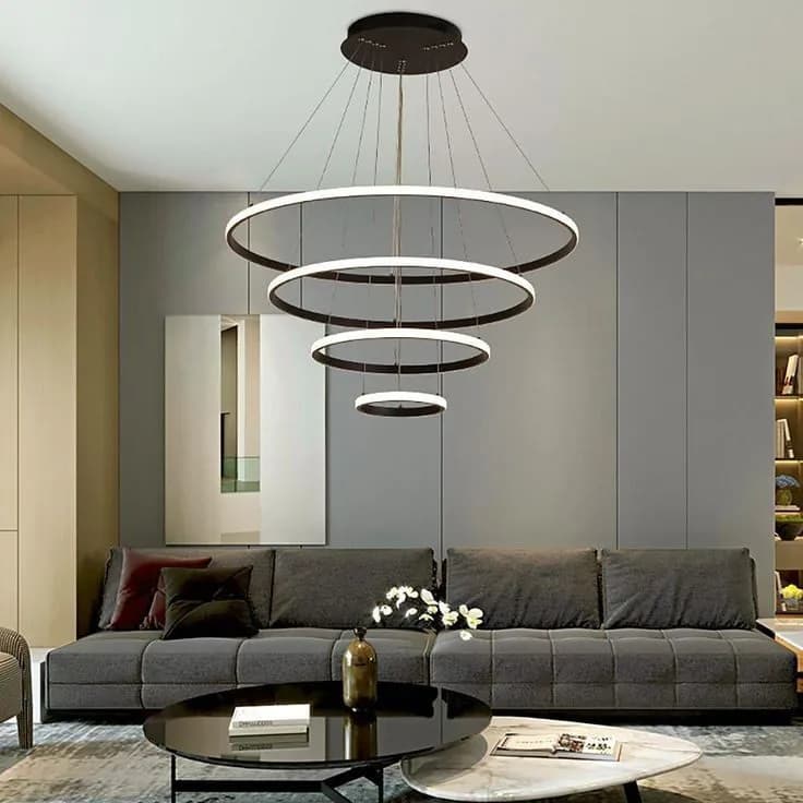 لوستر مدرن حلقه ای4 طبقه ای 30*50*70*90 کد0080 — تصویر ۹