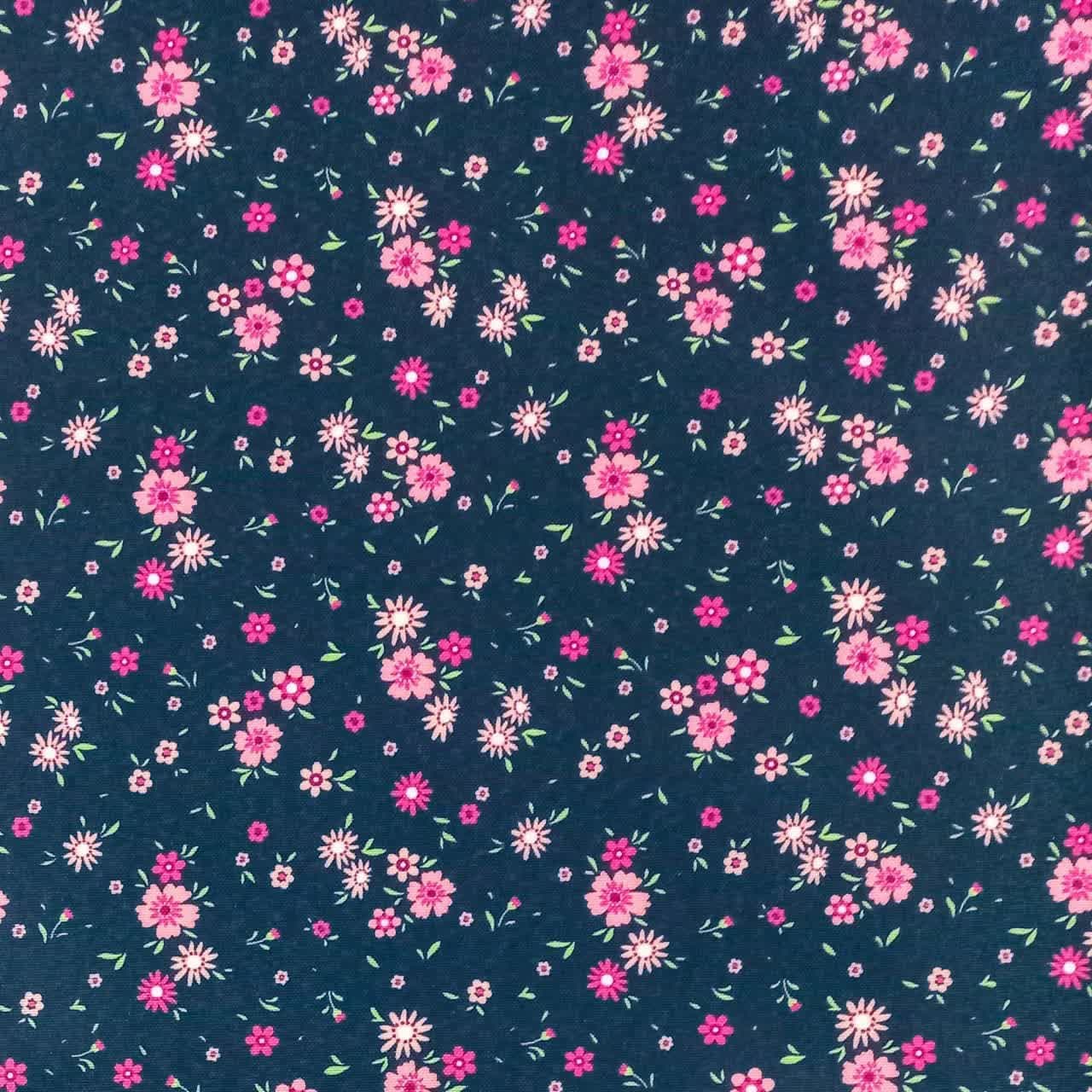 پارچه ریپس اعلا طرح گل پس زمینه سرمه‌ای