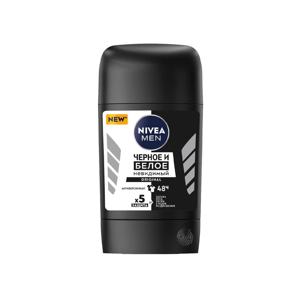 استیک صابونی ضد تعریق مردانه 48 ساعته نیوآ سری BLACK & WHITE INVISIBLE مدل ORIGINAL — تصویر ۲