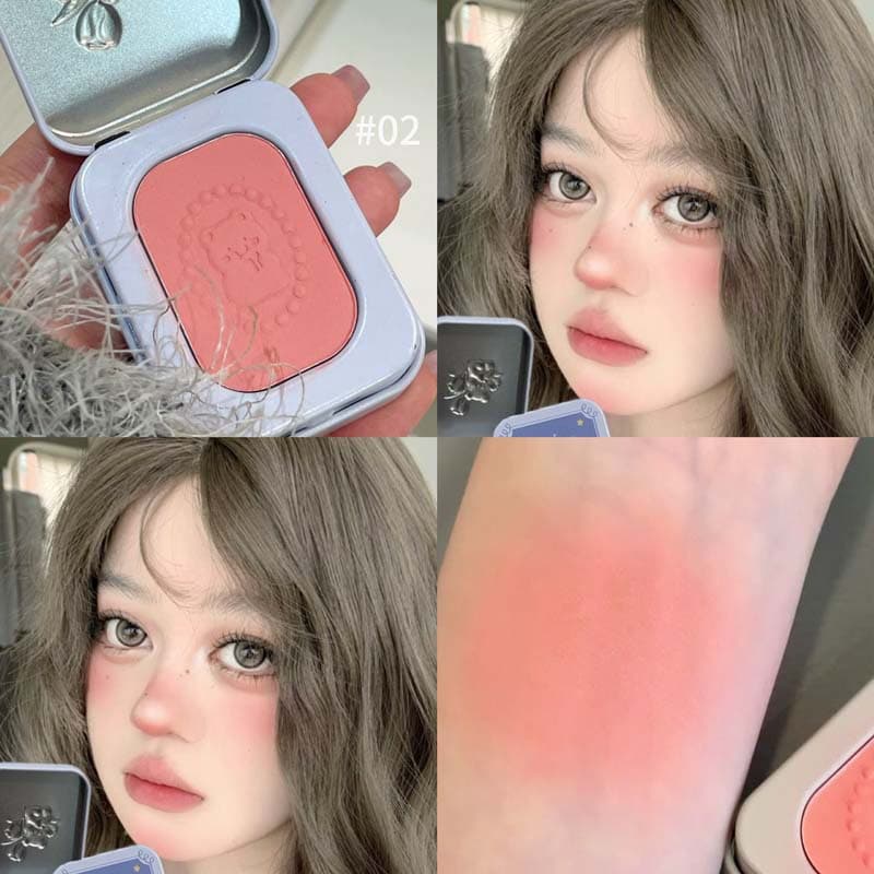 رژگونه پودری herorange رژگونه جعبه فلزی طرح خرسی کیوت — تصویر ۸