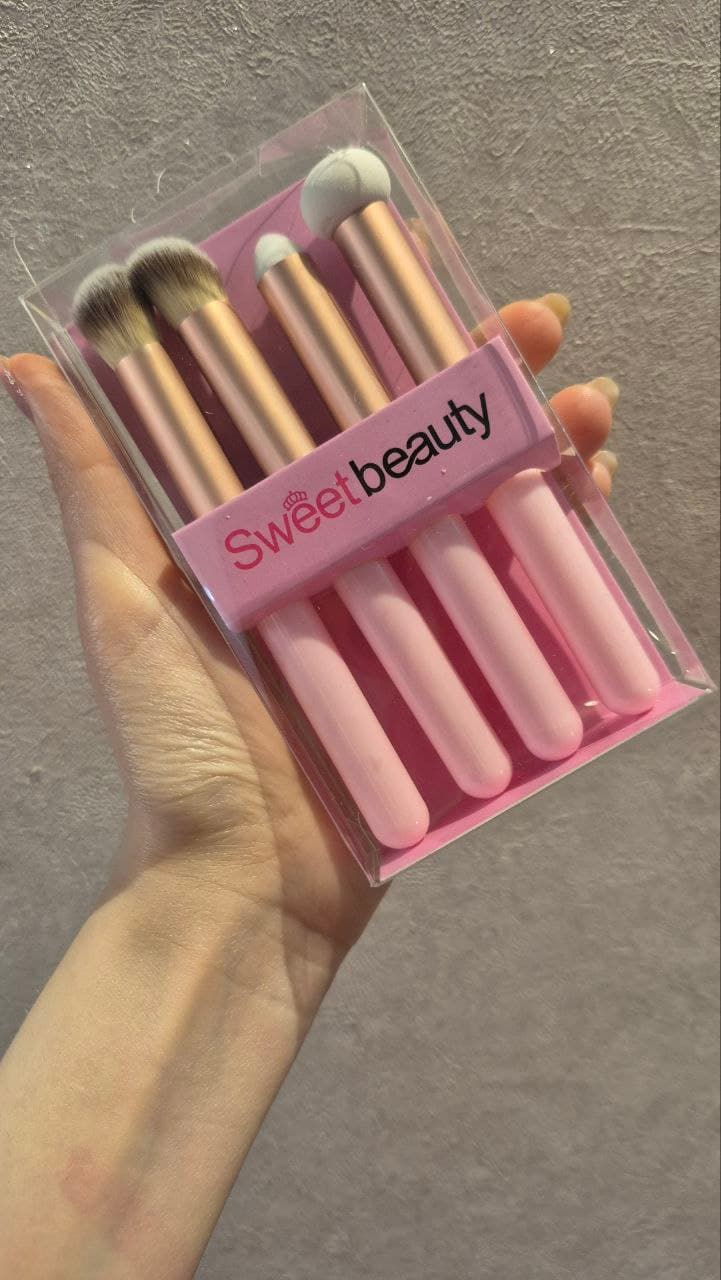 ست براش صورتی ۴ تکه sweet beauty ست براش کاربردی — تصویر ۳