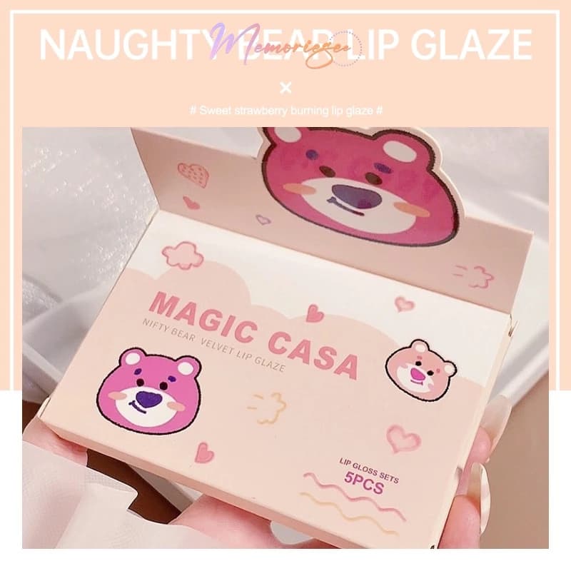 پک رژلب خرسی مات magic casa پک 5 تایی رژلب — تصویر ۵
