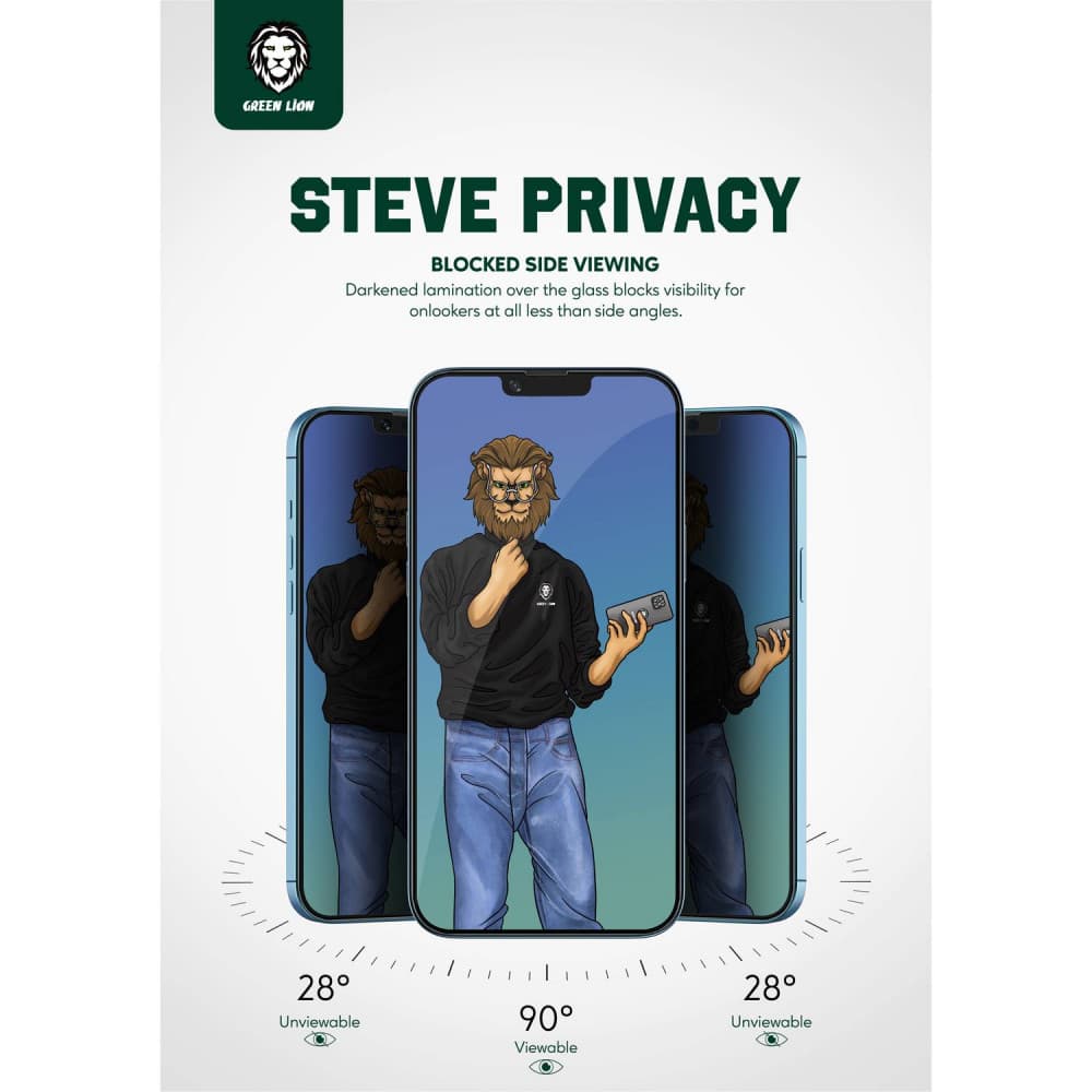 گلس گرین لاین برای iphone 13/13 pro مدل steve privacy — تصویر ۷