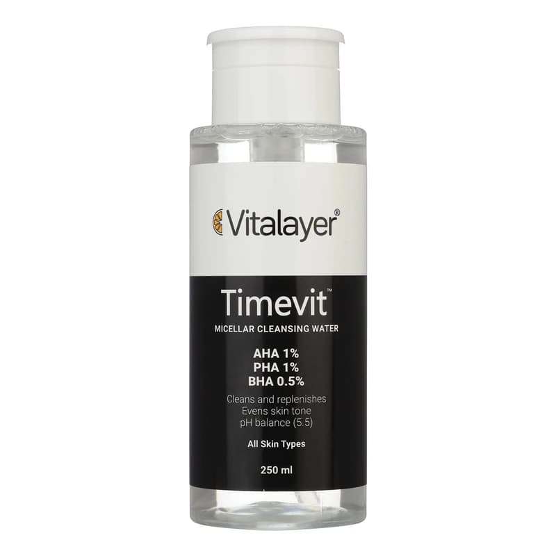 محلول پاک کننده آرایش ویتالیر مدل Timevit حجم 250 میل