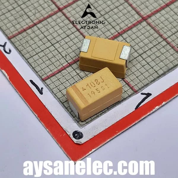 خازن smd تانتالیوم 1000 میکروفاراد 6.3 ولت سایز E