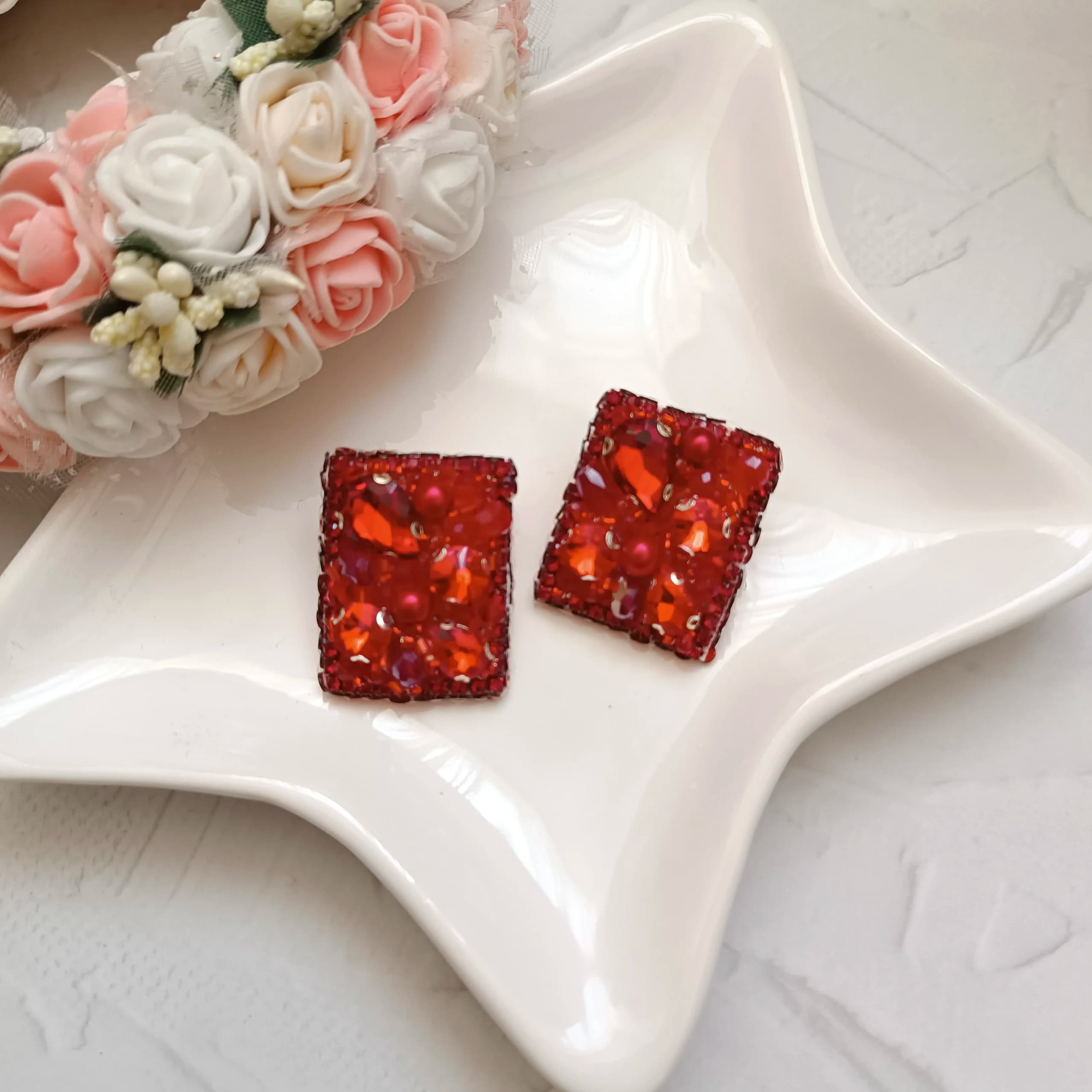 گوشواره جواهردوزی ناردونه کد 2246