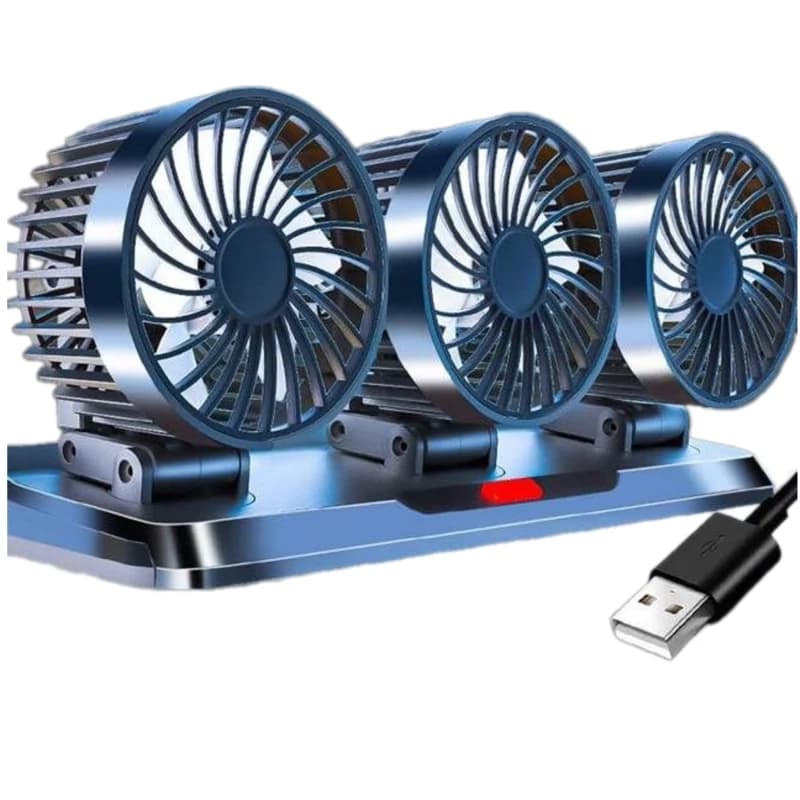 پنکه سه قلو خودرو VEHILE FANمدلHY-4006A با اتصال به پورت USB — تصویر ۴