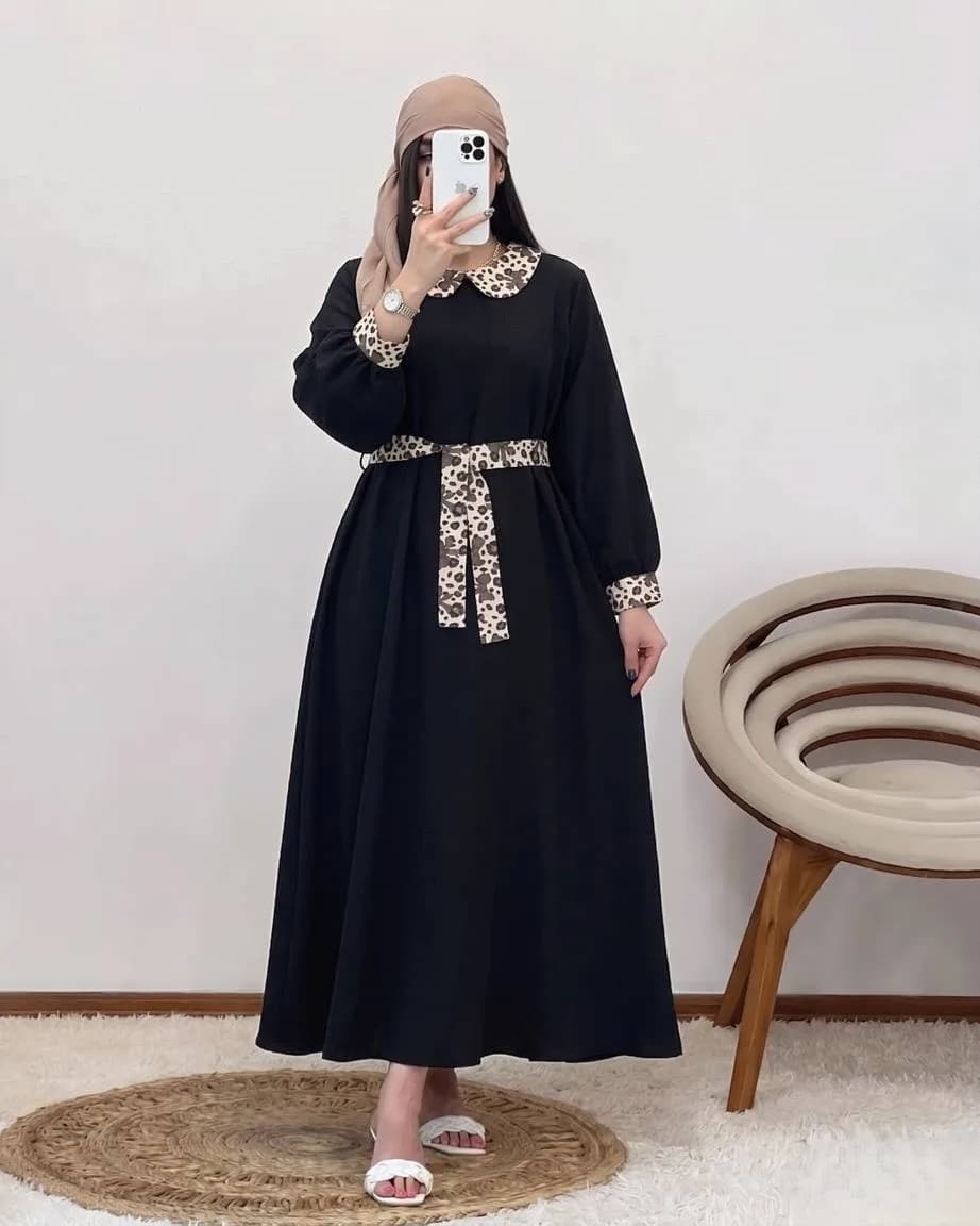 مانتو پیراهنی نوار پلنگی