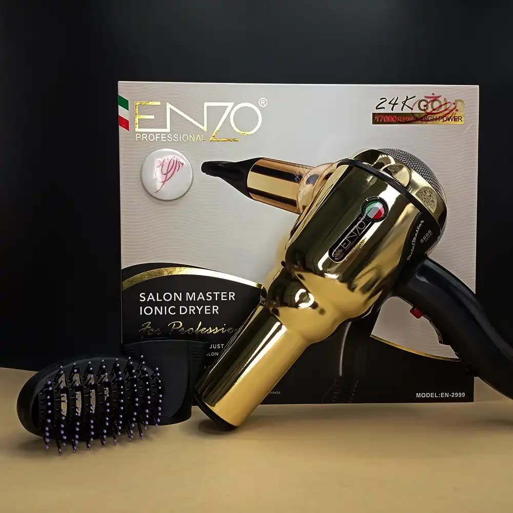 سشوار انزو حرفه ای بدنه استیل سالنی ENZO 2999 — تصویر ۳