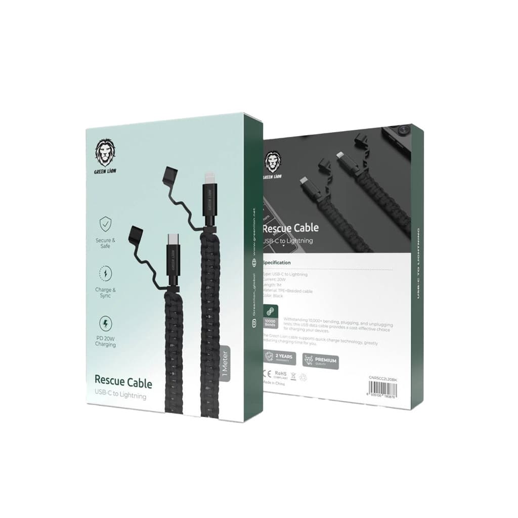 کابل Green Lion USB-C To Lightning Rescue Cable(1m) — تصویر ۲