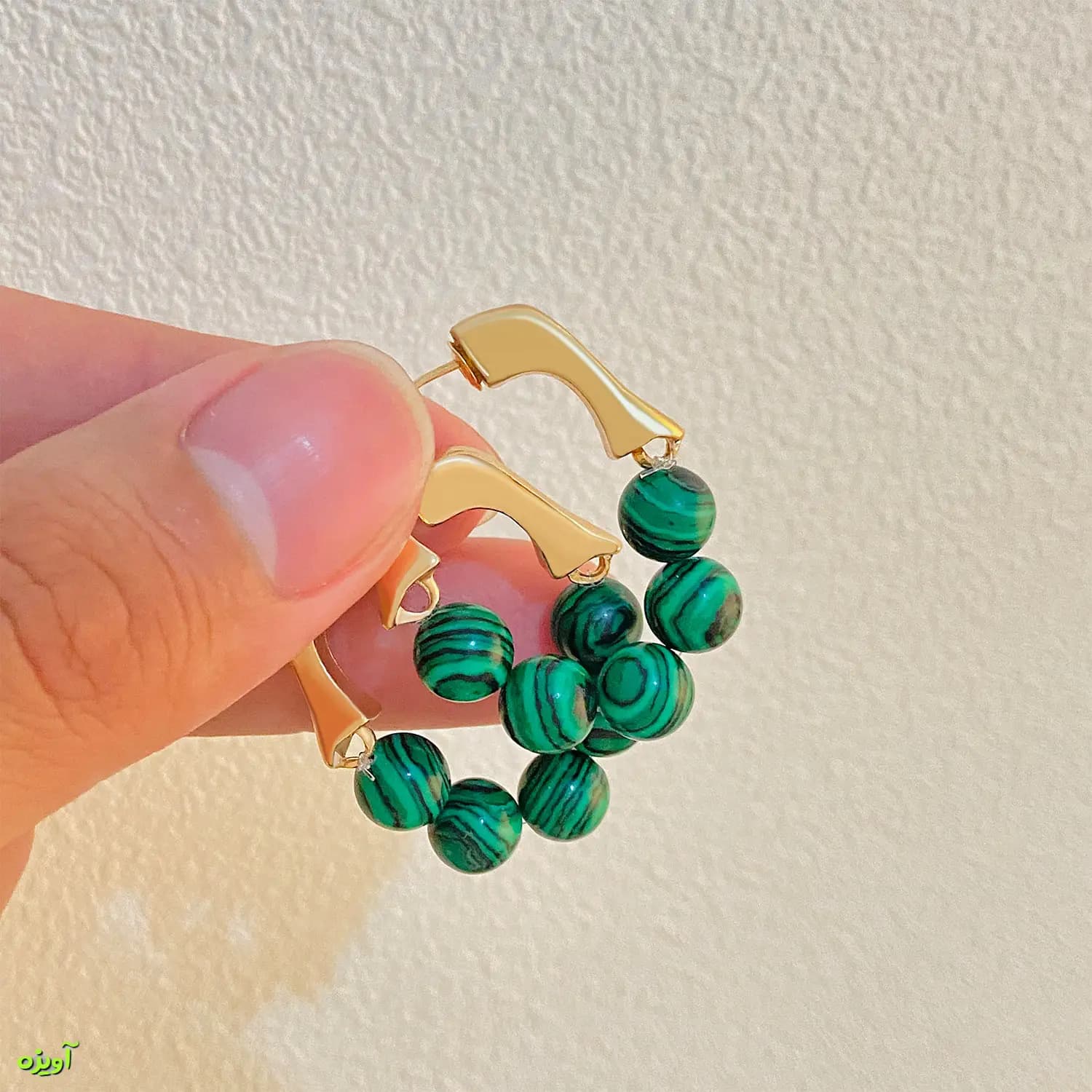 گوشواره طرح سنگ رنگی کد 1059 — تصویر ۴