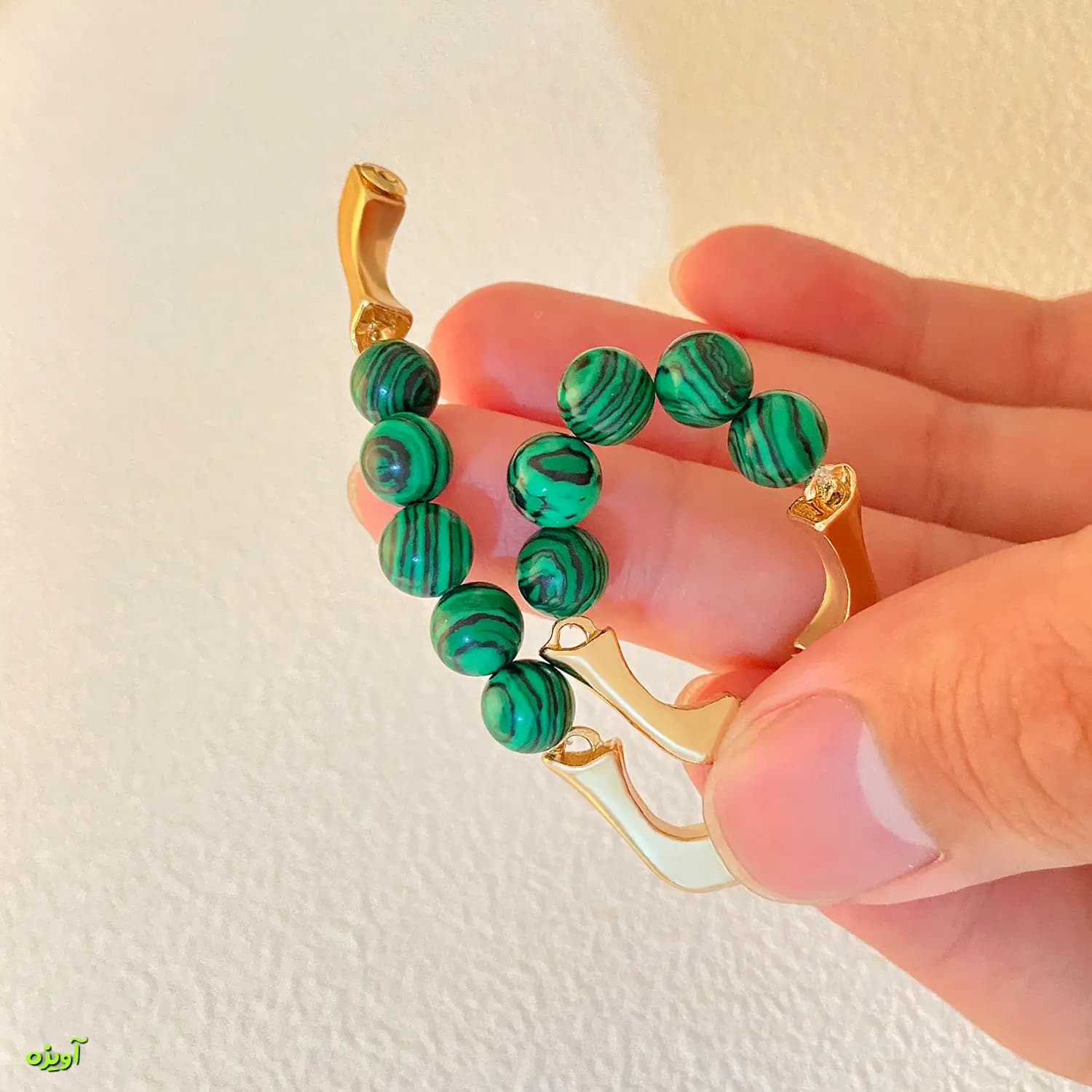 گوشواره طرح سنگ رنگی کد 1059 — تصویر ۳