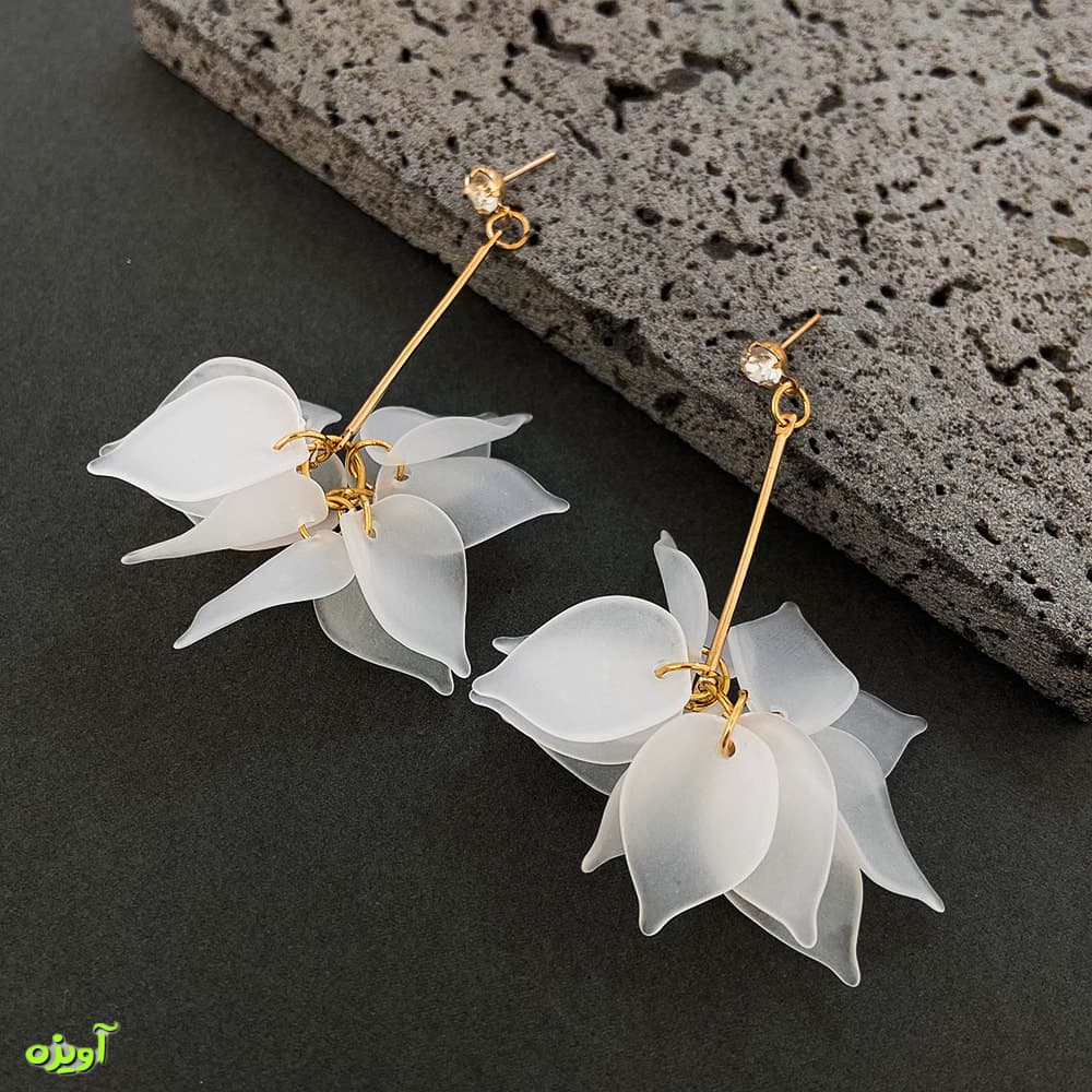 گوشواره طرح برگ اکریلیک کد1046 — تصویر ۲