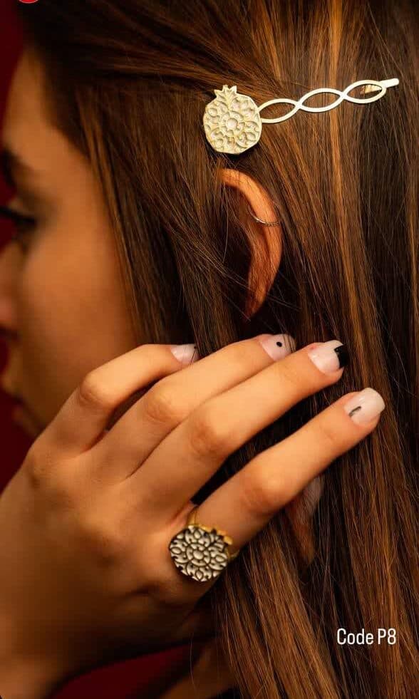 اکسسوری شب یلدا طرح انار، گردنبند انار، گوشواره بسیار شیک و زیبا — تصویر ۶