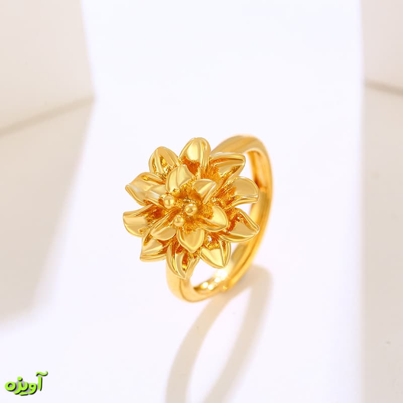 انگشتر طرح گل ژوپینگ کد 14002 — تصویر ۶