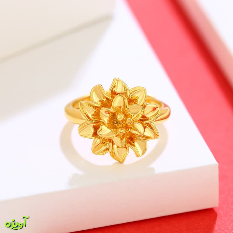 انگشتر طرح گل ژوپینگ کد 14002 — تصویر ۸