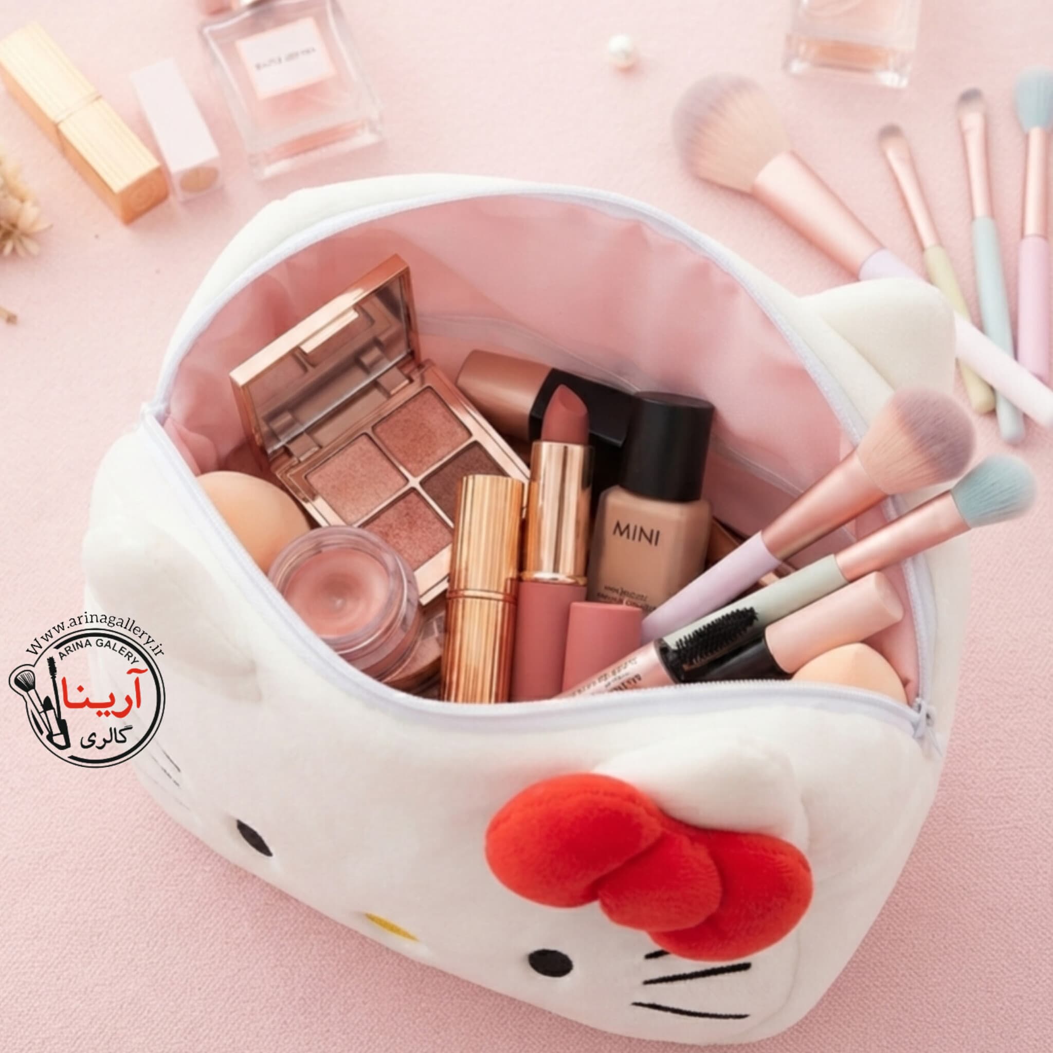 کیف لوازم آرایش فانتزی پولیشی کیتی Kitty — تصویر ۹