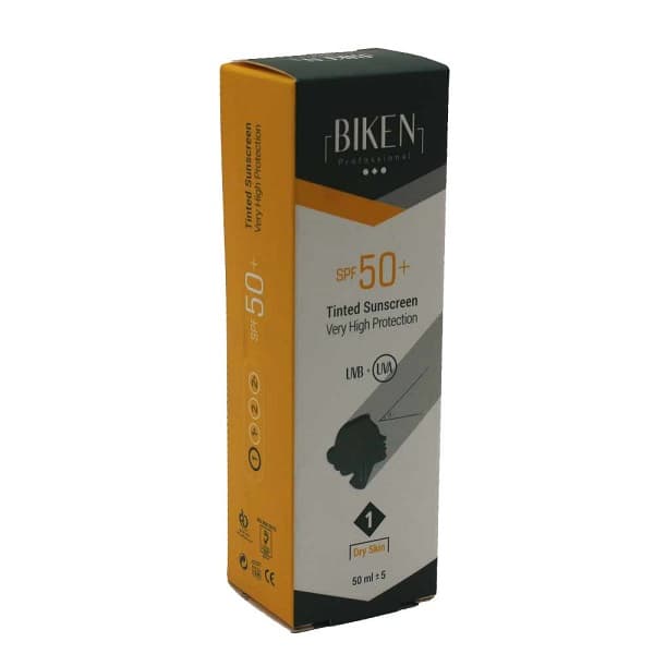کرم ضد آفتاب رنگی SPF50 بیکن BIKEN شماره 1 مناسب پوست چرب حجم 50 میل — تصویر ۶