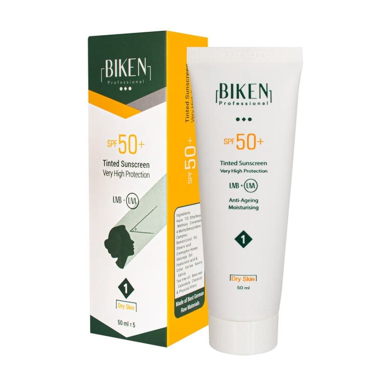 کرم ضد آفتاب رنگی SPF50 بیکن BIKEN شماره 1 مناسب پوست چرب حجم 50 میل — تصویر ۵
