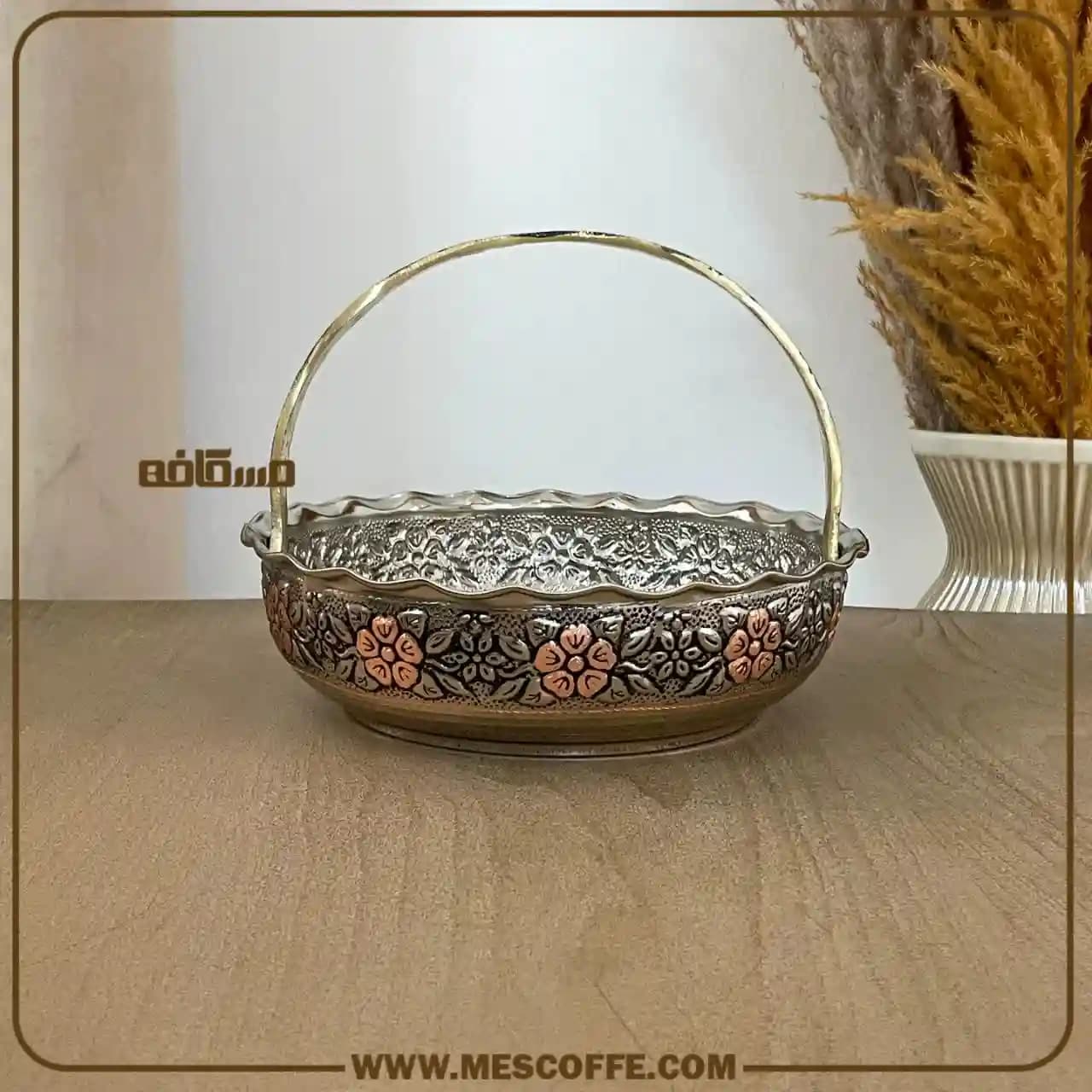 سبد پذیرایی مسی دسته دار(مدل الماستراش) — تصویر ۱۰