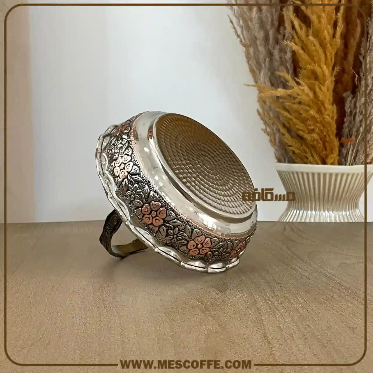 سبد پذیرایی مسی دسته دار(مدل الماستراش) — تصویر ۳