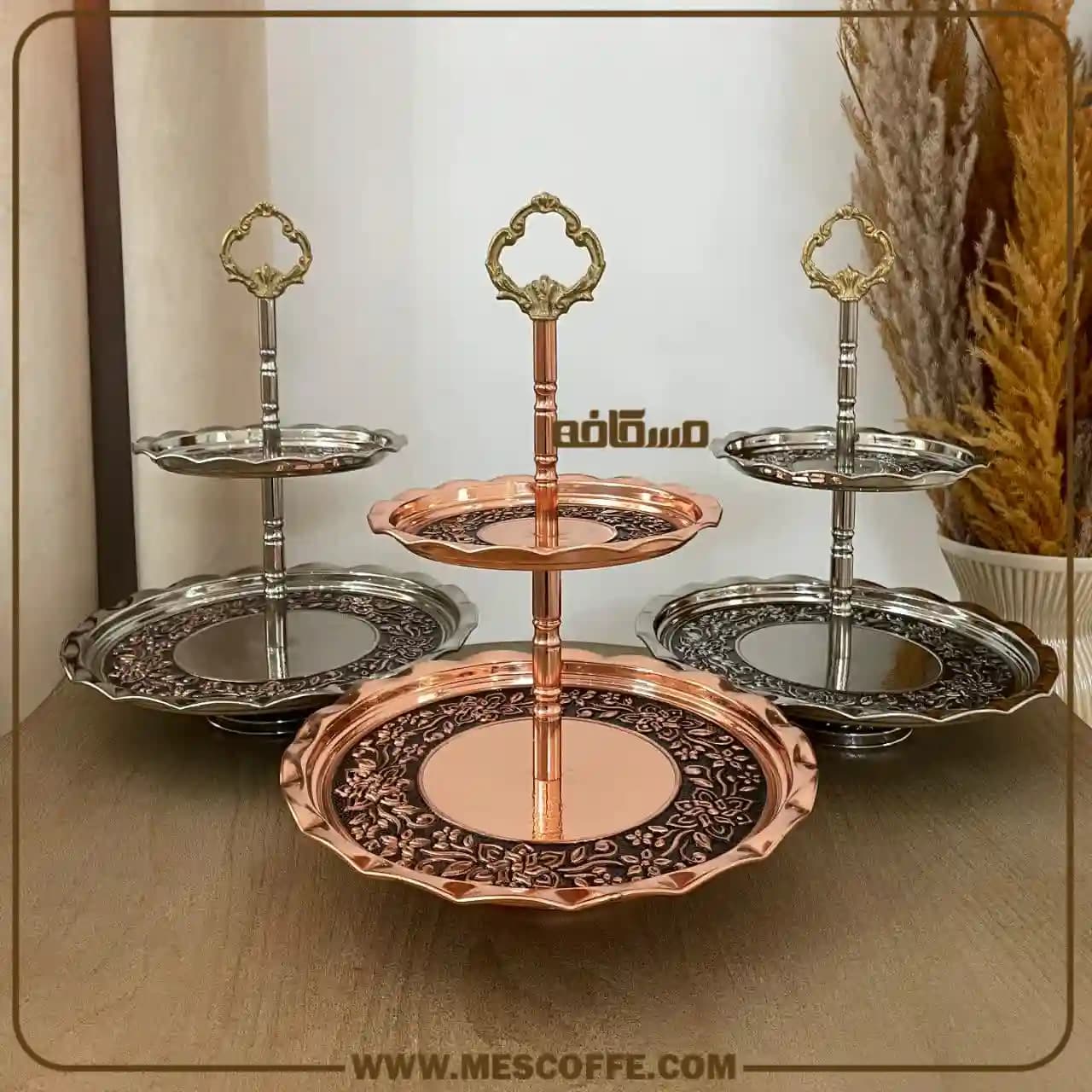 شیرینی خوری مسی دوطبقه — تصویر ۹