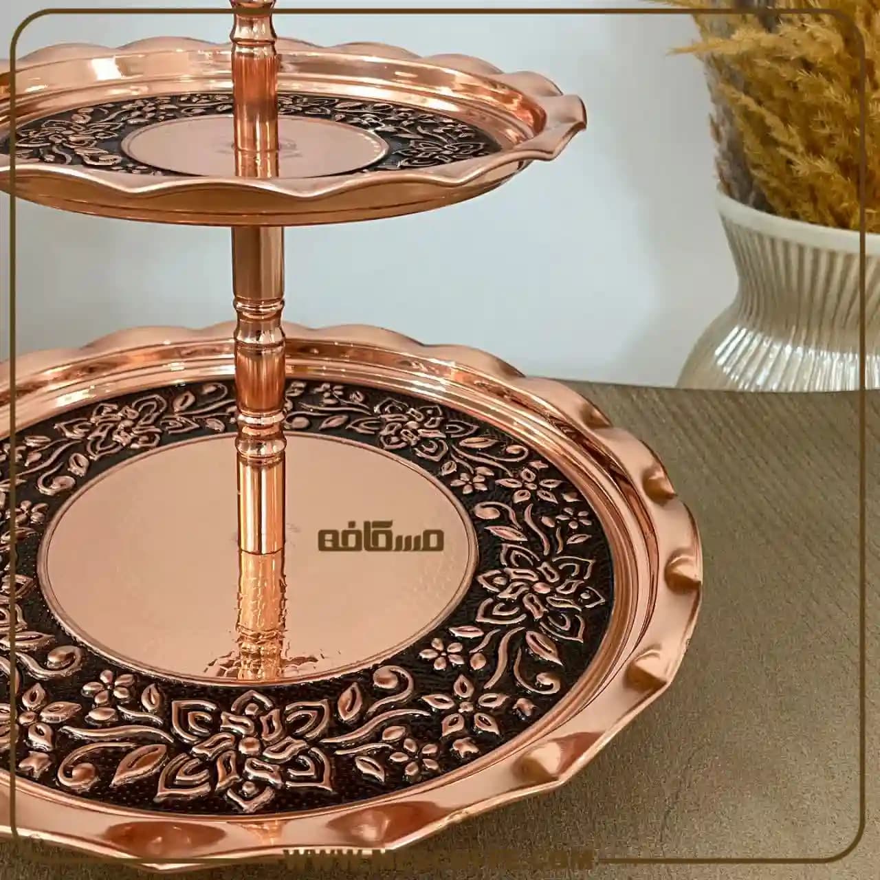 شیرینی خوری مسی دوطبقه — تصویر ۸