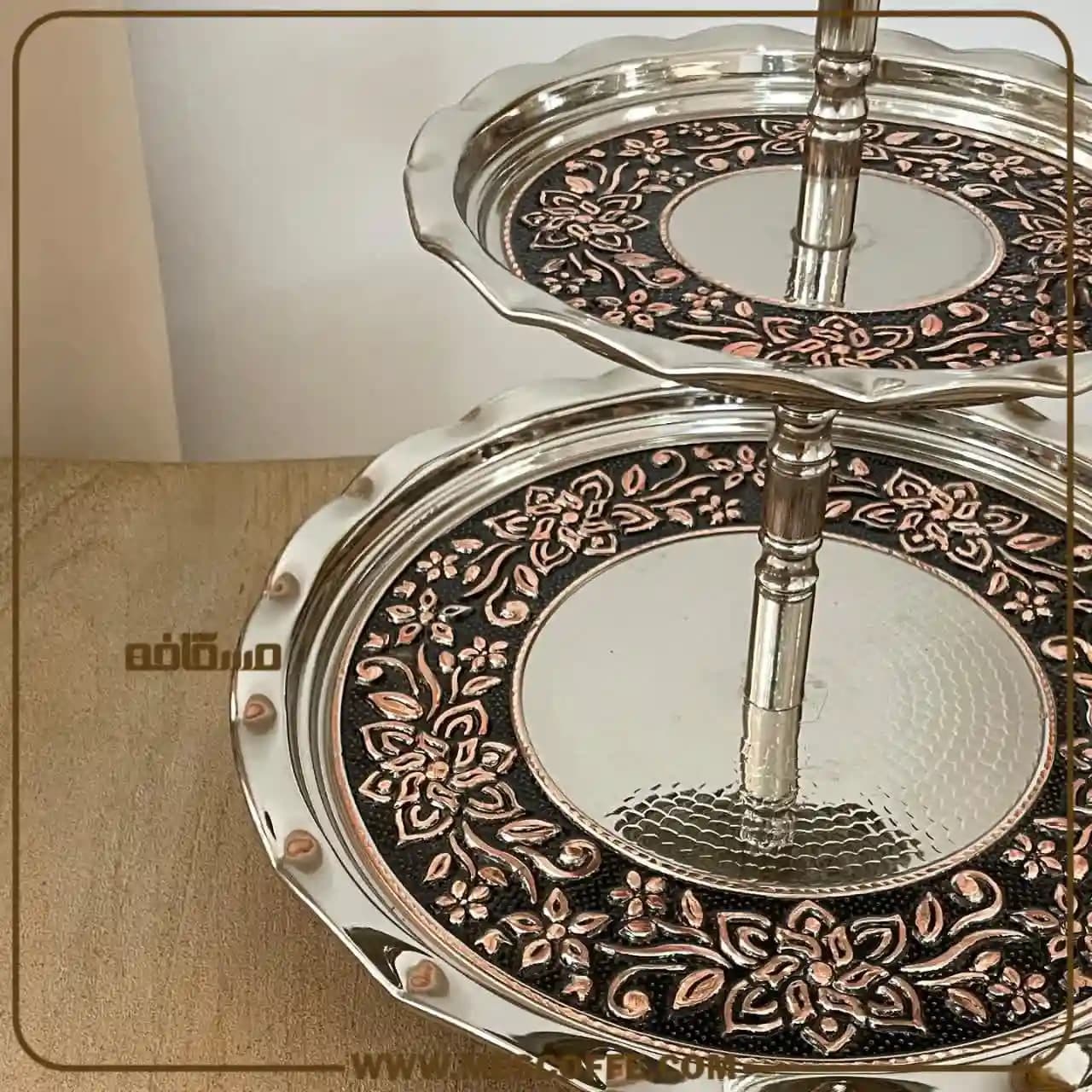 شیرینی خوری مسی دوطبقه — تصویر ۴