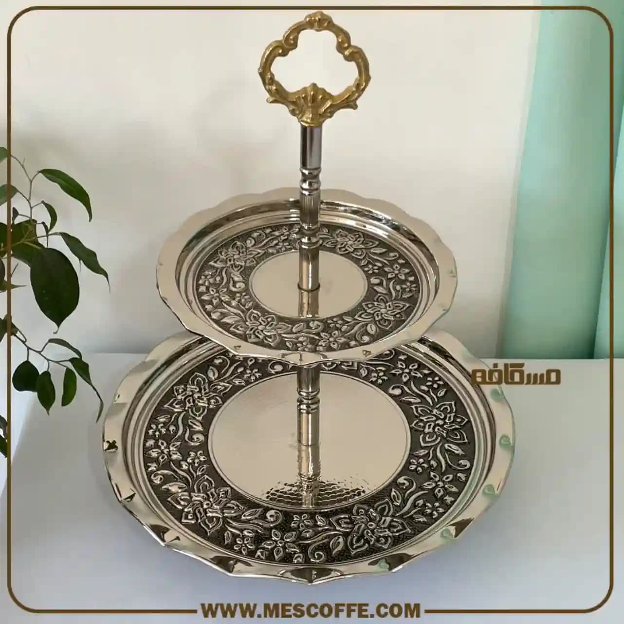 شیرینی خوری مسی دوطبقه — تصویر ۶