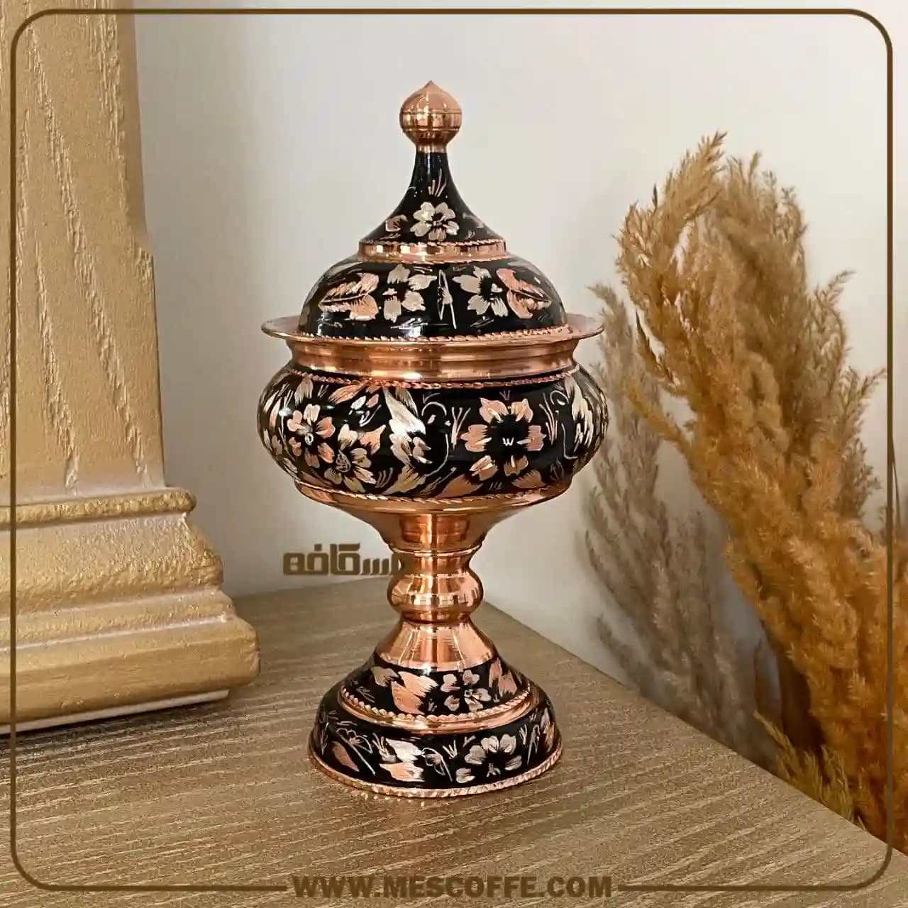 قندان مسی نقره کوب — تصویر ۱۰