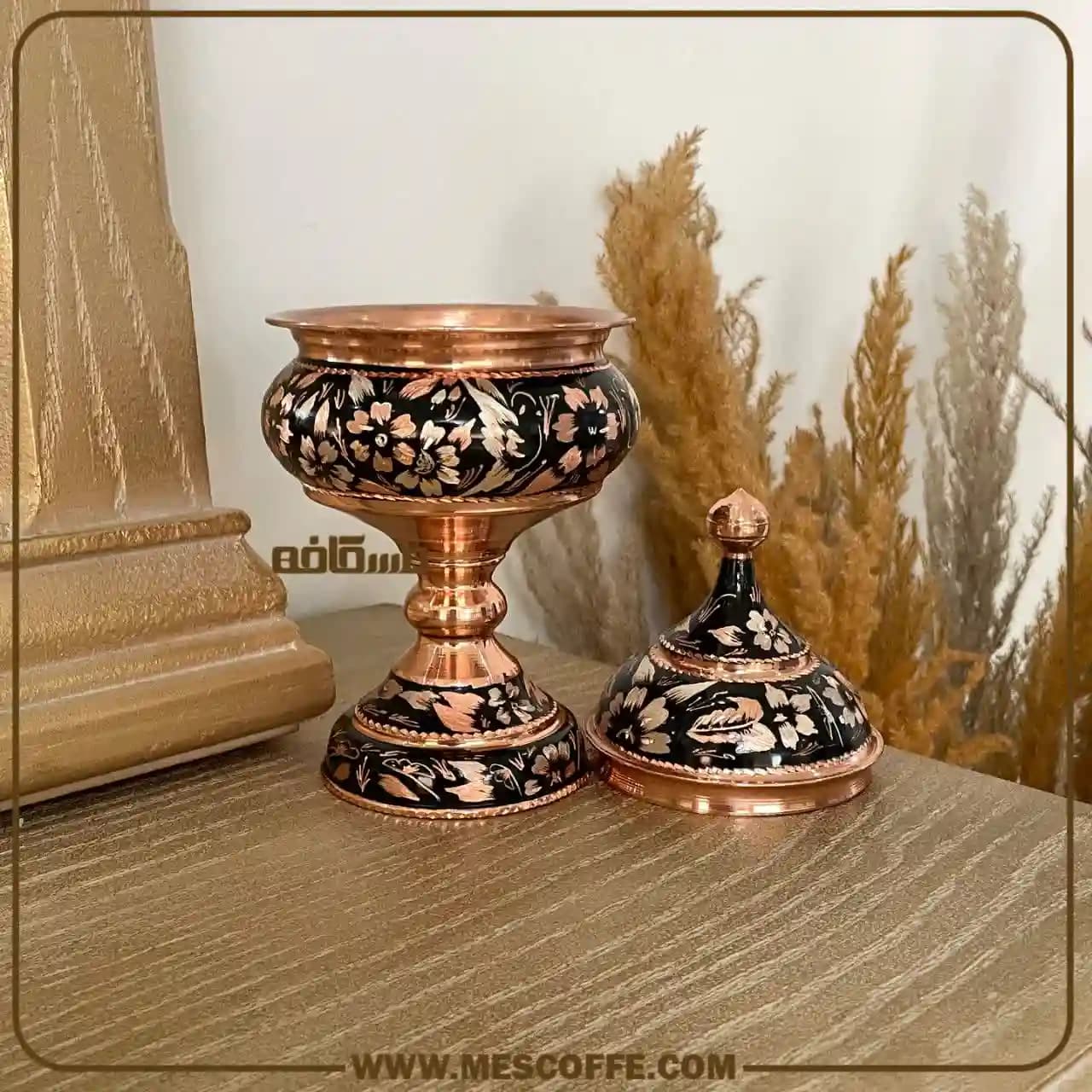 قندان مسی نقره کوب — تصویر ۷