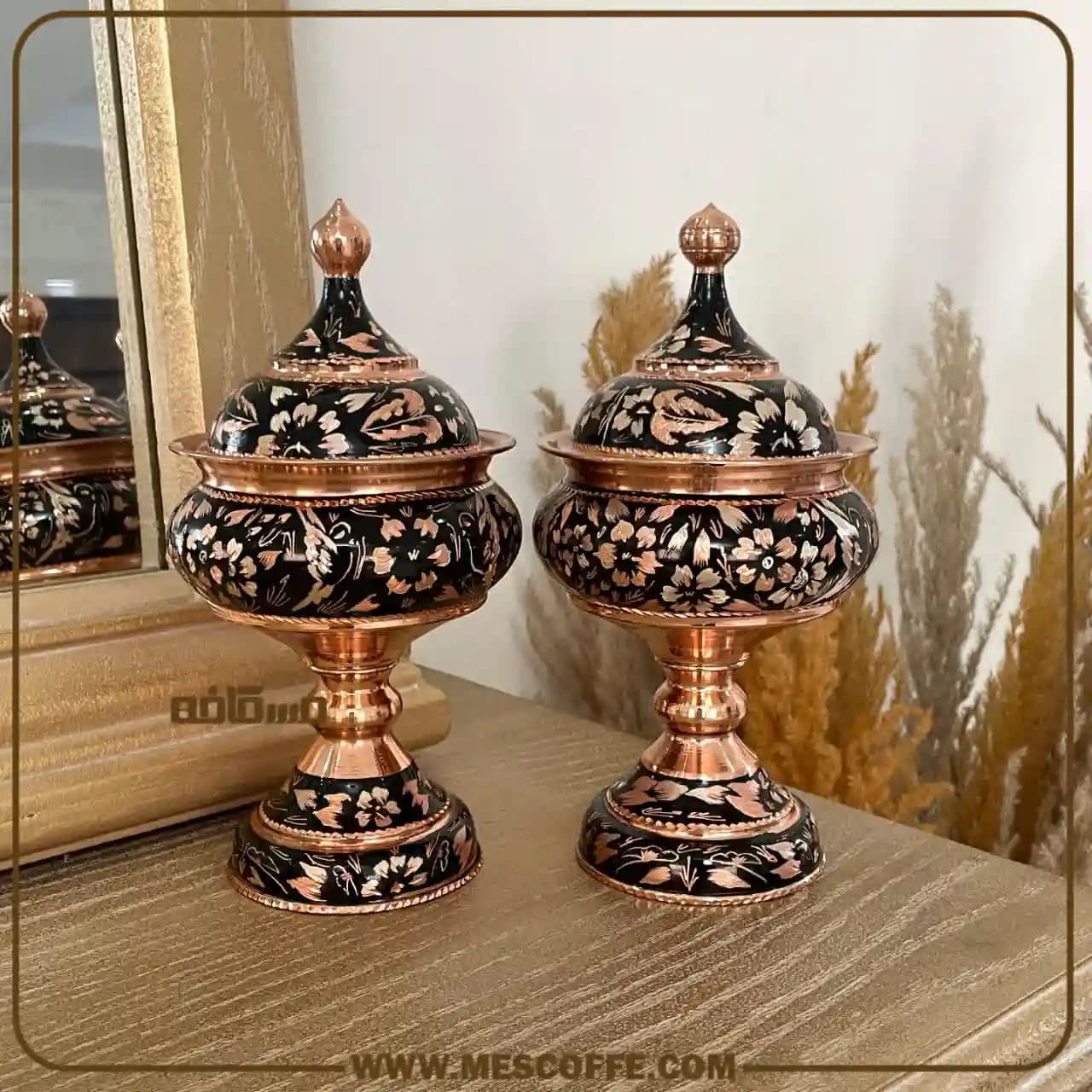 قندان مسی نقره کوب — تصویر ۶