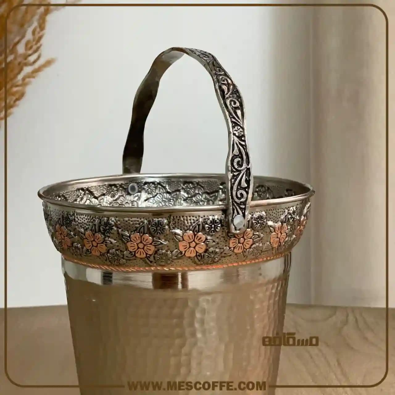 سطل زباله و جا دستمالی مسی — تصویر ۴