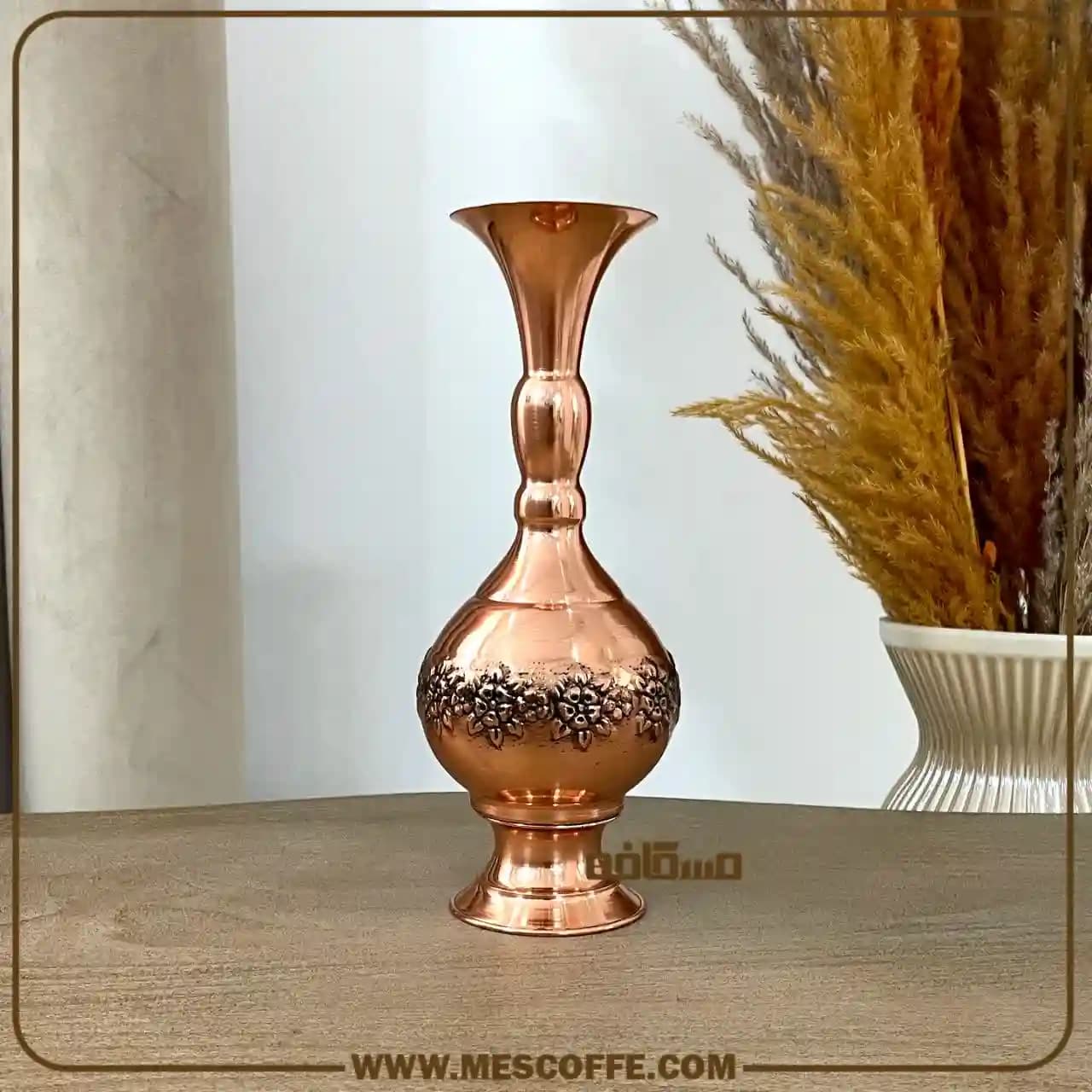 گلدان مسی طرح دار(مدل گلبرگ/کد1927)