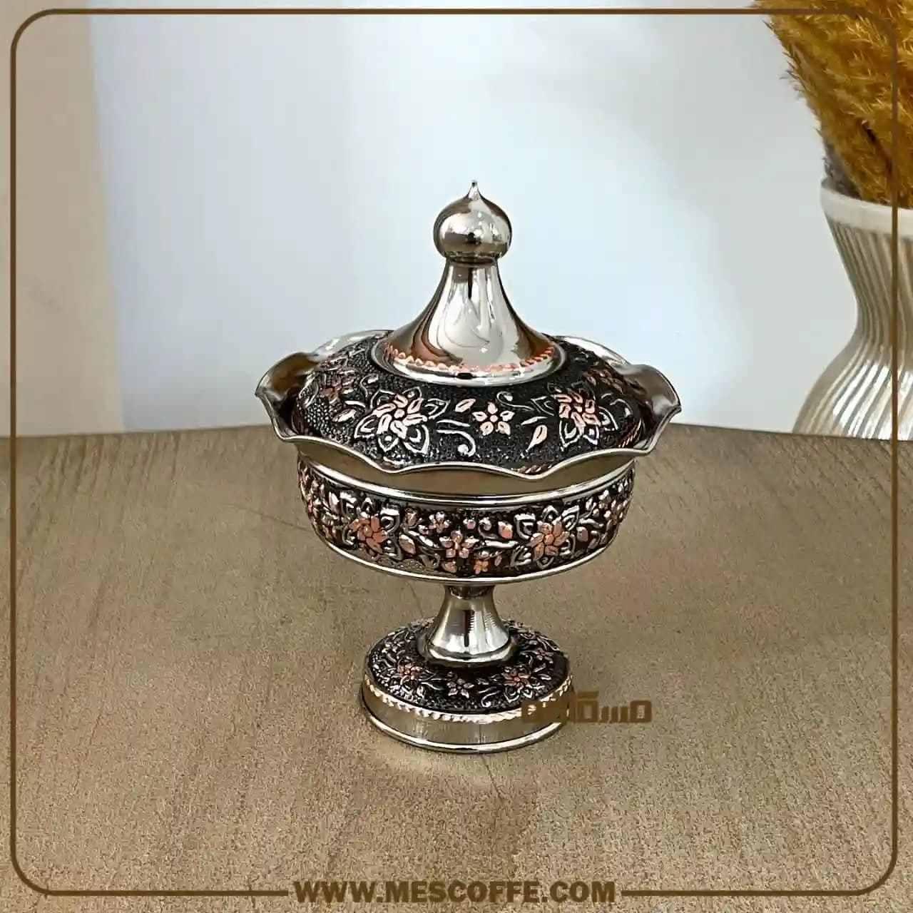قندان مسی لوکس(مدل گل یاس/کد2062) — تصویر ۸