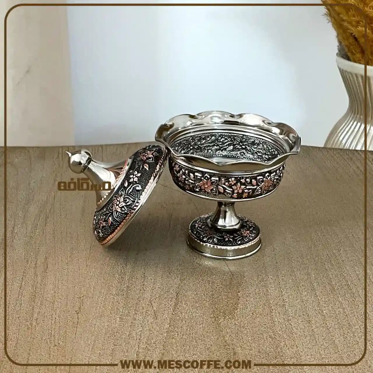 قندان مسی لوکس(مدل گل یاس/کد2062) — تصویر ۷