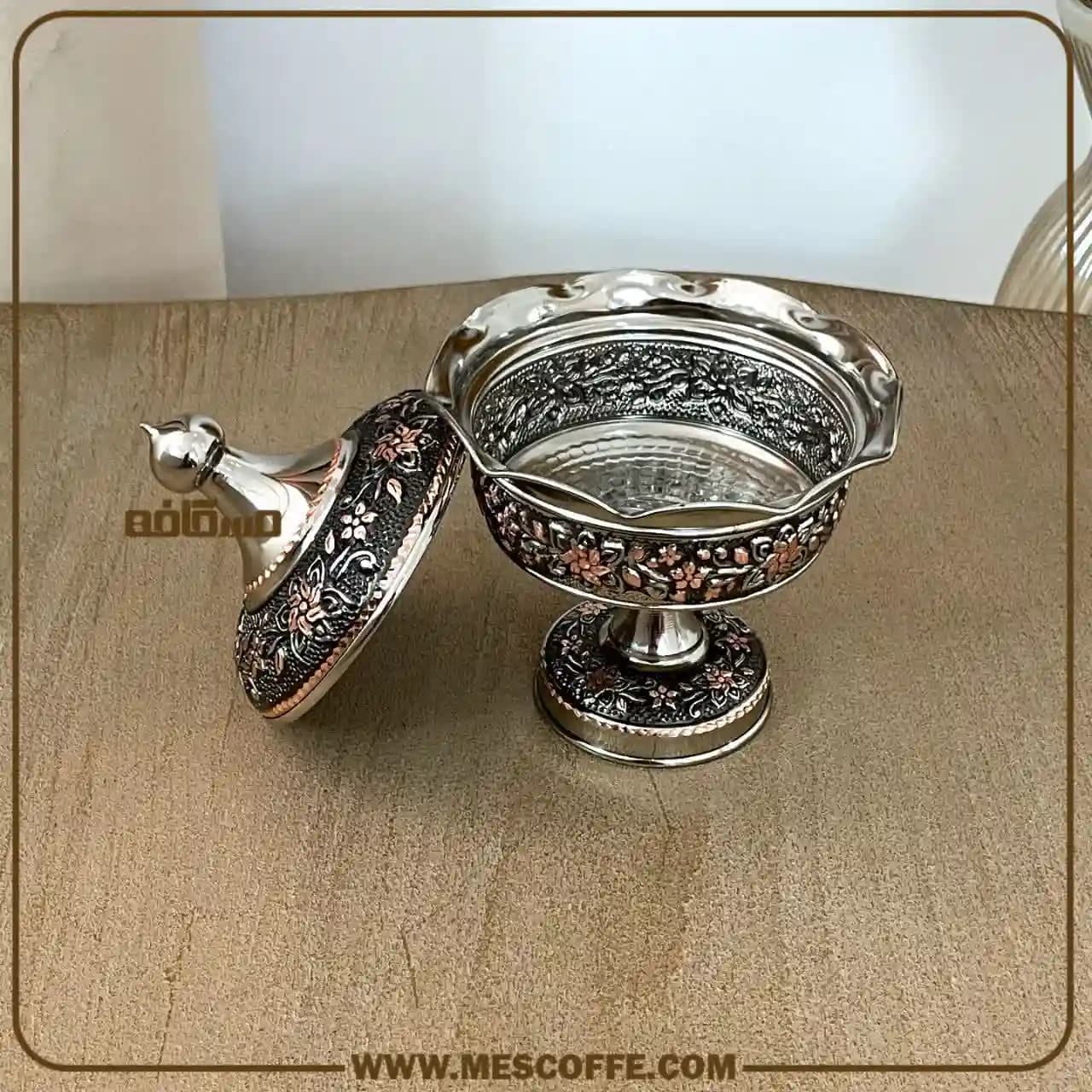 قندان مسی لوکس(مدل گل یاس/کد2062) — تصویر ۲