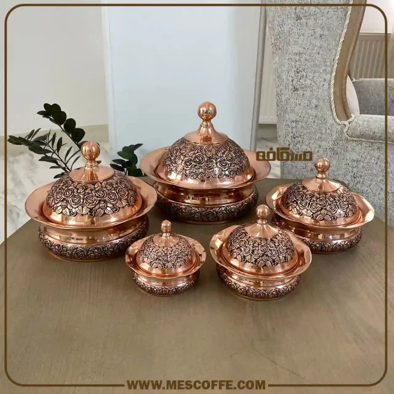 سرویس پذیرایی مسی نانو(مدل گل رز بدون پایه) — تصویر ۹