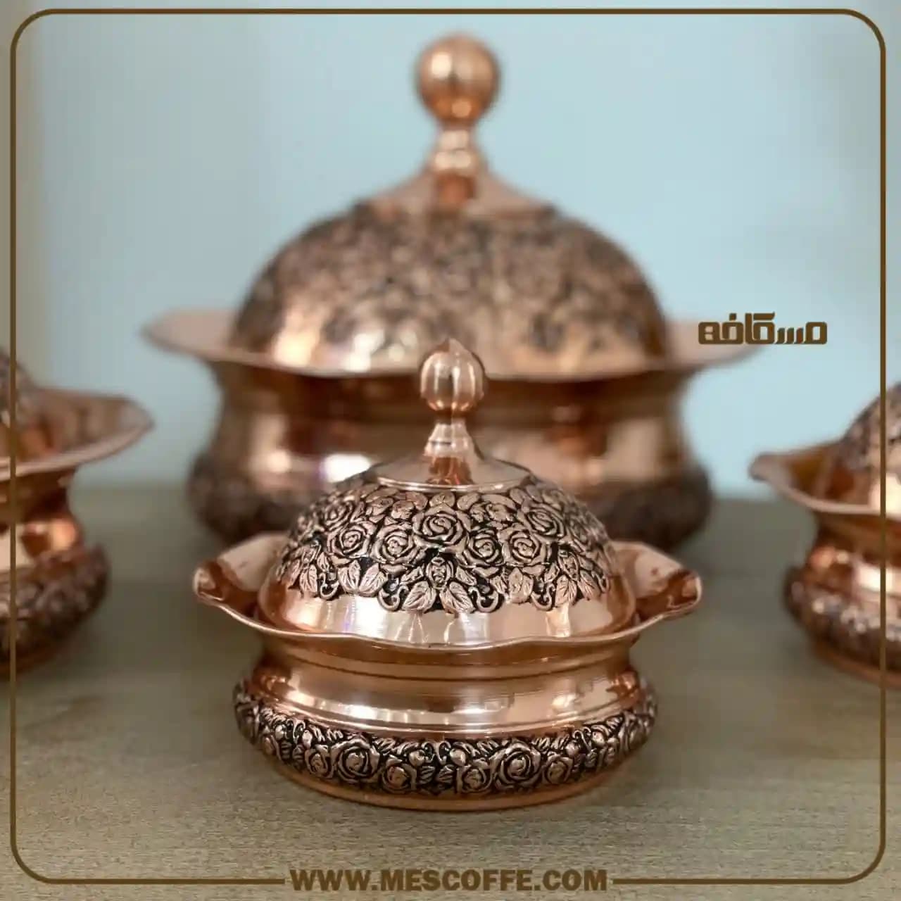 سرویس پذیرایی مسی نانو(مدل گل رز بدون پایه) — تصویر ۶