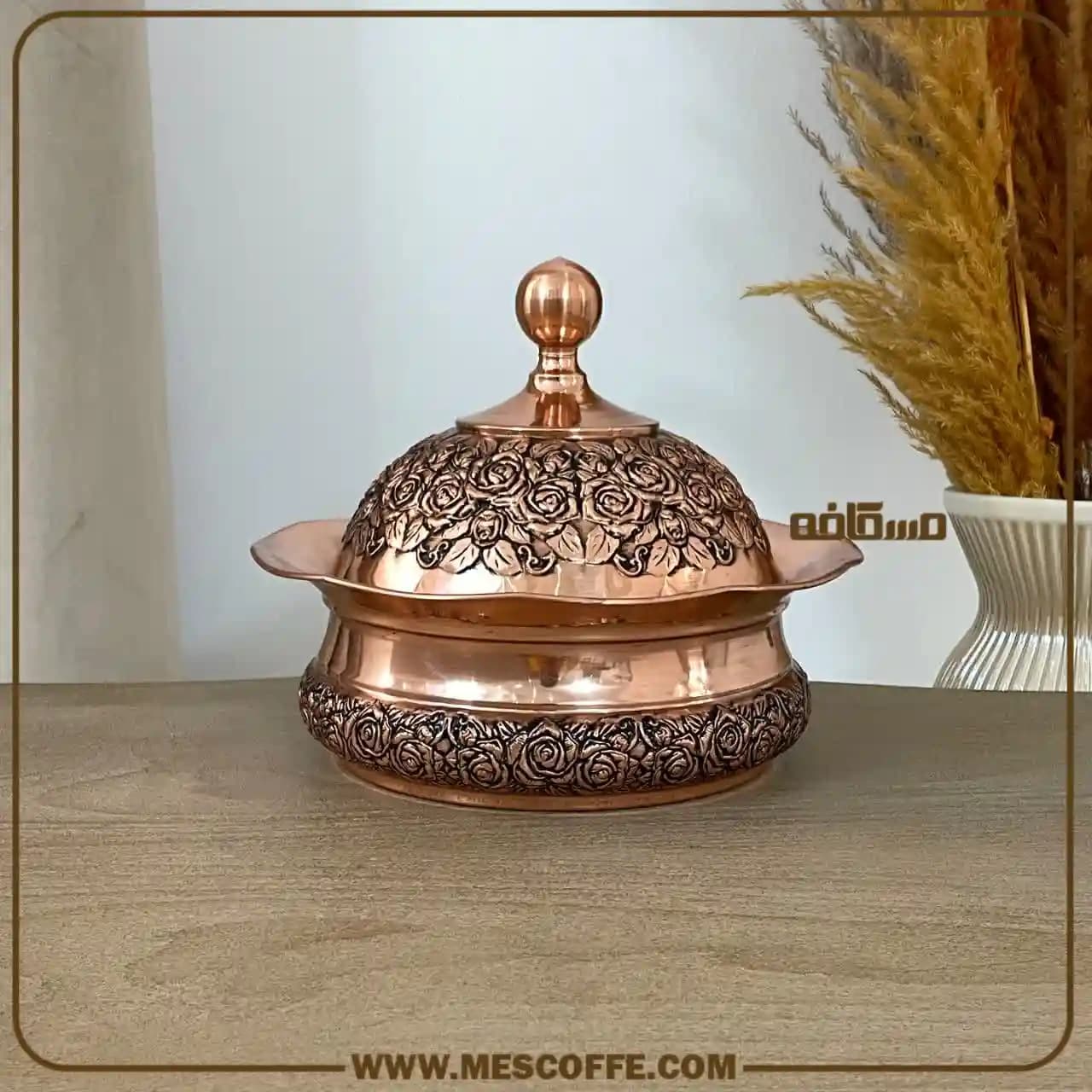 سرویس پذیرایی مسی نانو(مدل گل رز بدون پایه) — تصویر ۳