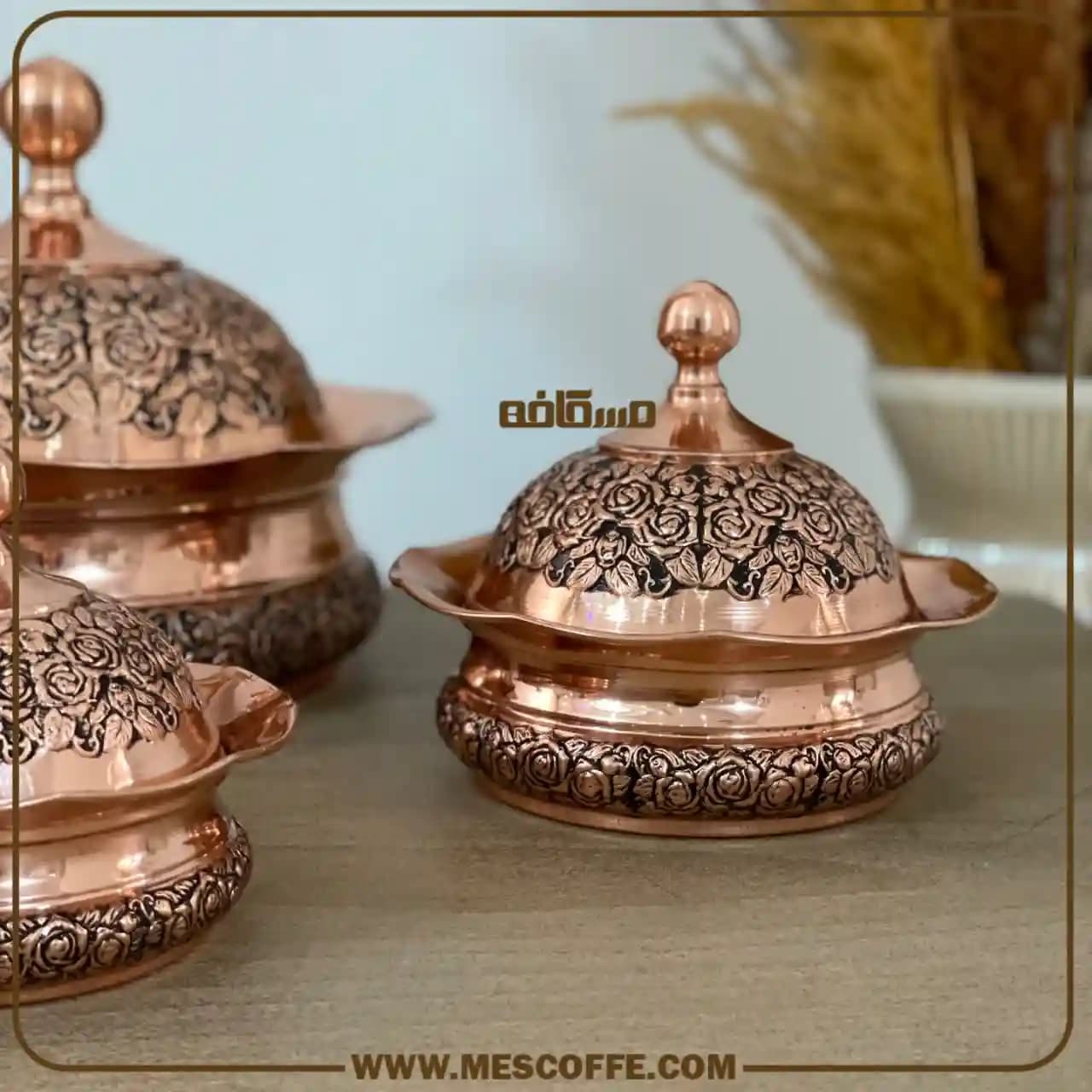 سرویس پذیرایی مسی نانو(مدل گل رز بدون پایه) — تصویر ۷