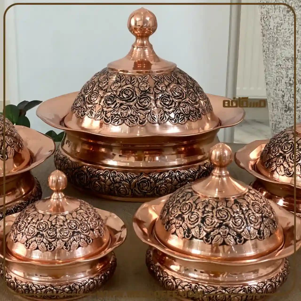 سرویس پذیرایی مسی نانو(مدل گل رز بدون پایه) — تصویر ۸
