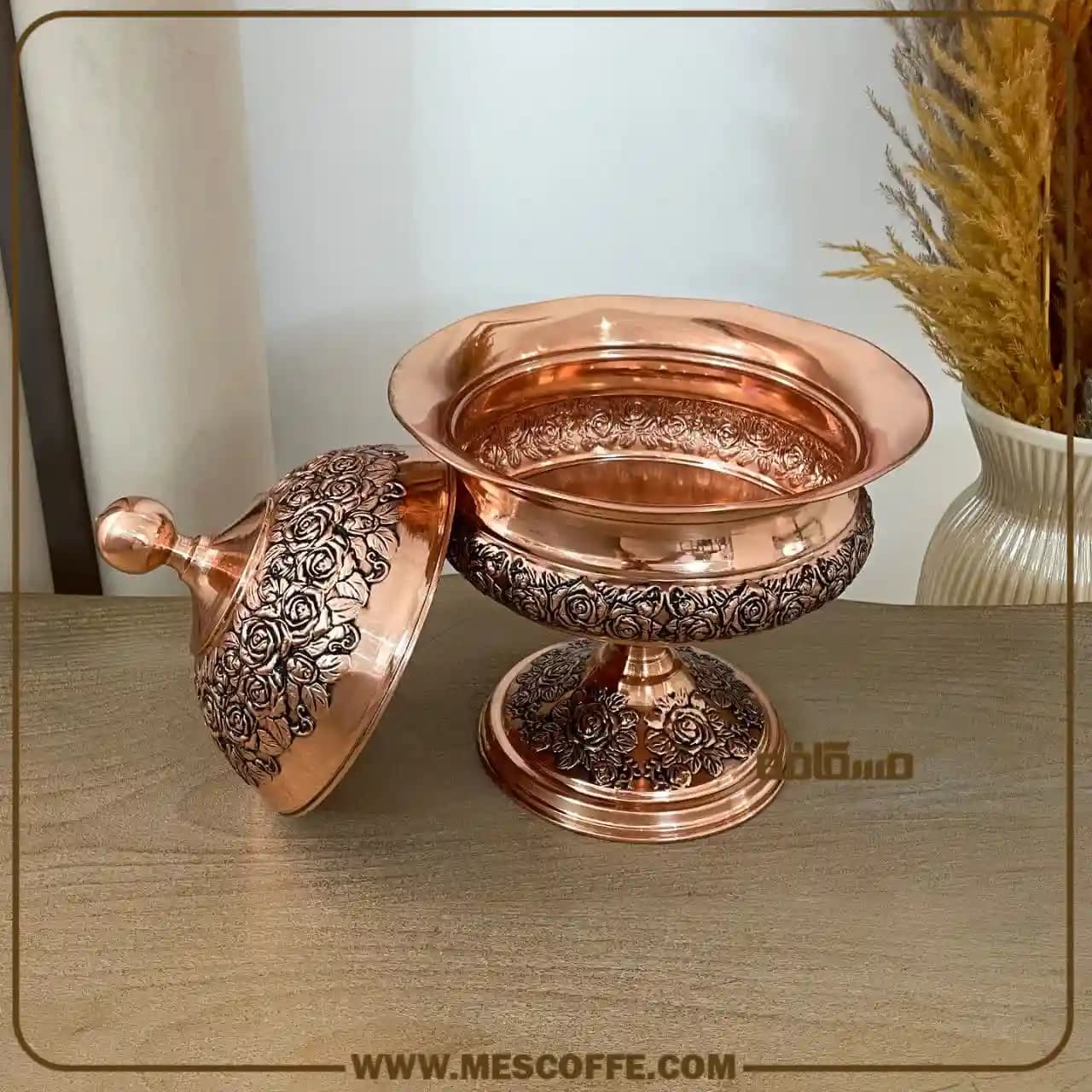 سرویس پذیرایی مسی جدید(مدل گل رز پایه دار/برندسویل) — تصویر ۱۰