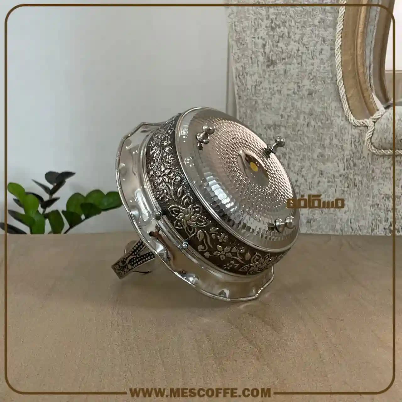 سبد پذیرایی مسی کروم(مدل گل یاس/کد2004) — تصویر ۸